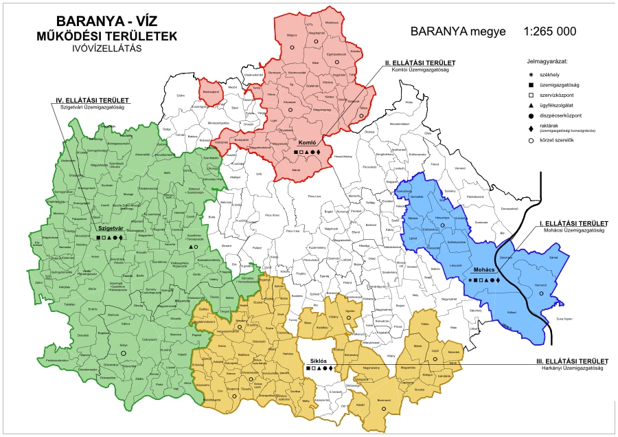 Ivóvíz szolgáltatással ellátott települések